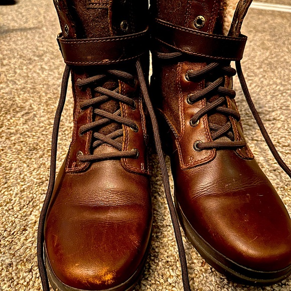 UGG Kesey Waterproof Sheepskin Lined Leather Winter Boots